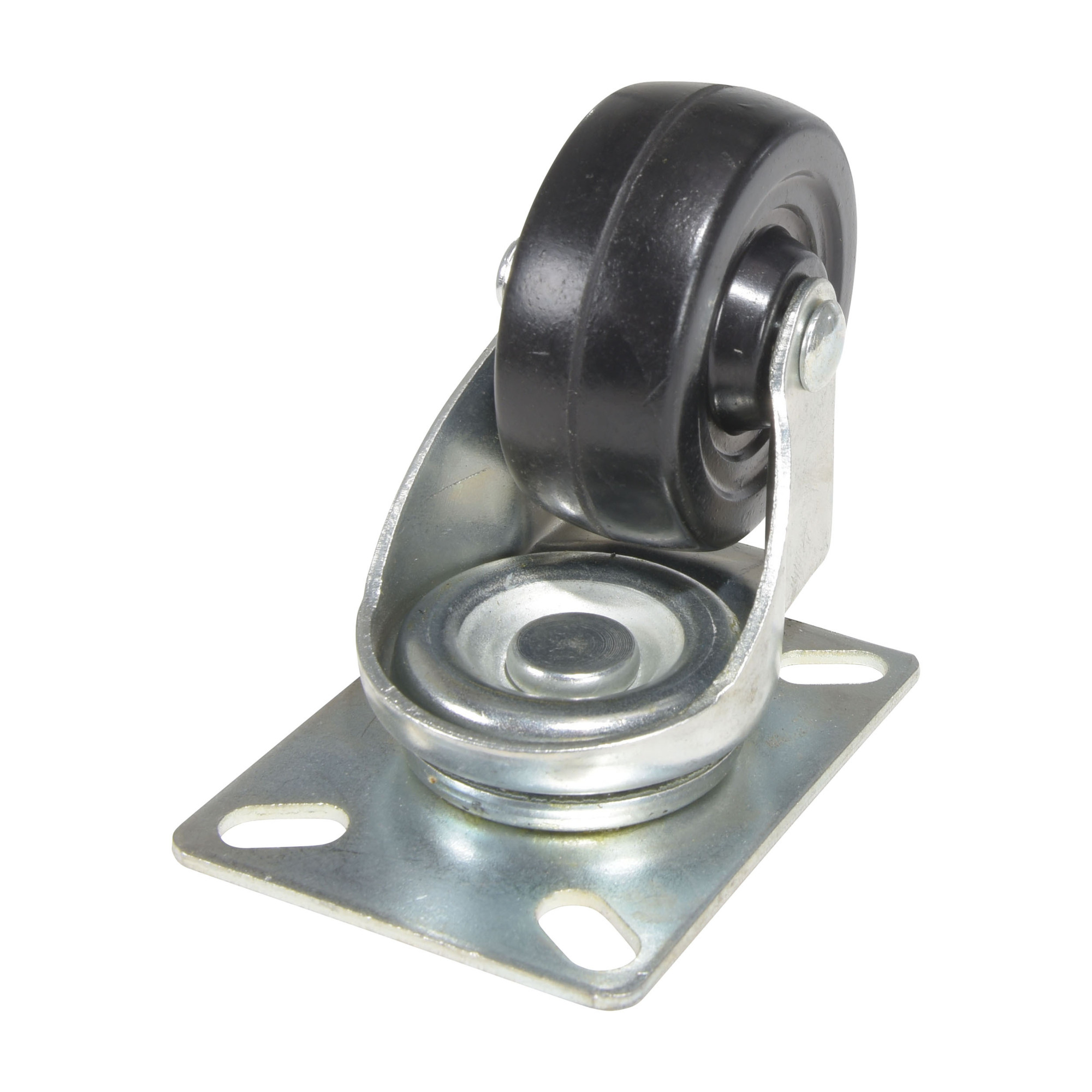 Vestil Hard Rubber Swivel Caster - 3in. Wheel, Zinc Plated, Non-Marking, Model# CST-HR-3X1.25-S